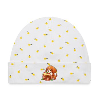 Beagle Liebt Lasagne Italienisch Hund Liebe Lasagn - Baby Premium Organic Mütze - Weiß/Zitronengelb - Vorne
