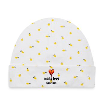 make love destroy fascism - Baby Premium Organic Mütze - Weiß/Zitronengelb - Vorne