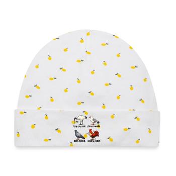 Funny Bin Huhn Australischer Ibis Vogelliebhaber Kunst - Baby Premium Organic Mütze - Weiß/Zitronengelb - Vorne