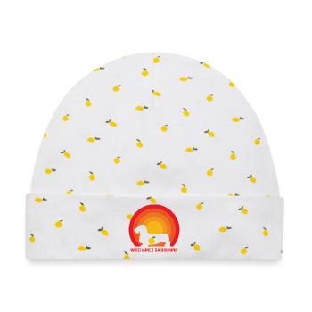 Dachshund Rauhaardackel - Baby Premium Organic Mütze - Weiß/Zitronengelb - Vorne