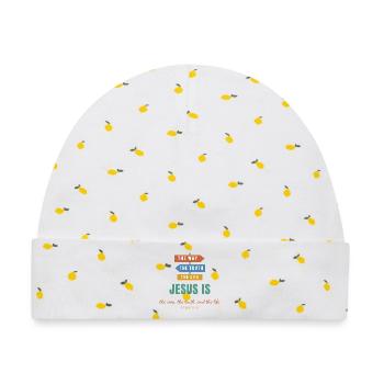 Jesus Is The Way The Truth And The Life - Baby Premium Organic Mütze - Weiß/Zitronengelb - Vorne