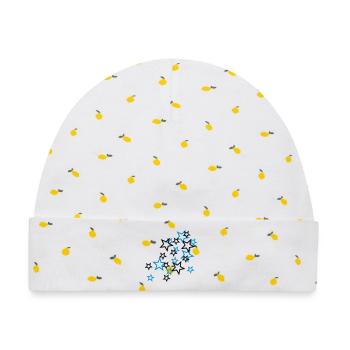 stars - Baby Premium Organic Mütze - Weiß/Zitronengelb - Vorne