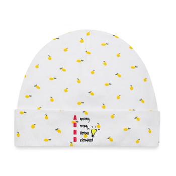 ADHD / ADHS Support Geschenk - Baby Premium Organic Mütze - Weiß/Zitronengelb - Vorne