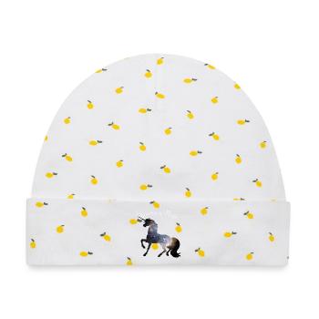 unicorn universum einhorn sterne magie unsterblich - Baby Premium Organic Mütze - Weiß/Zitronengelb - Vorne