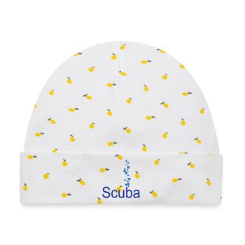 Scuba - Baby Premium Organic Mütze - Weiß/Zitronengelb - Vorne