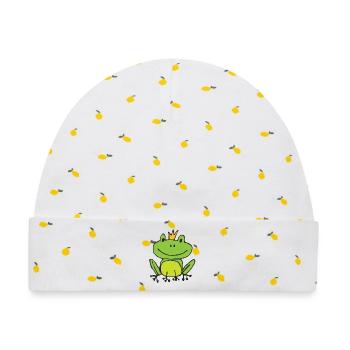 Frosch oder Prinz? - Baby Premium Organic Mütze - Weiß/Zitronengelb - Vorne