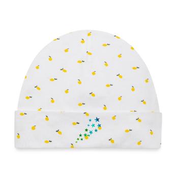 Sternschnuppe - Baby Premium Organic Mütze - Weiß/Zitronengelb - Vorne