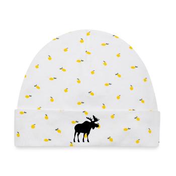 moose elk elch - Baby Premium Organic Mütze - Weiß/Zitronengelb - Vorne