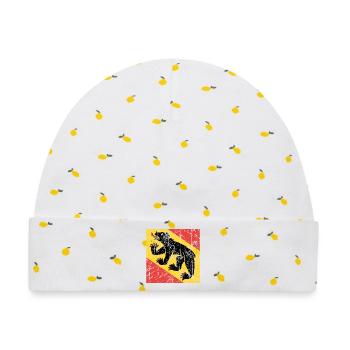 Bern Bern Flagge Fahne Flagge Bandera Flagge - Baby Premium Organic Mütze - Weiß/Zitronengelb - Vorne