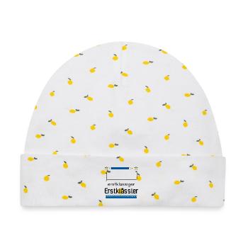 Erstklassiger Grundkurs - Baby Premium Organic Mütze - Weiß/Zitronengelb - Vorne