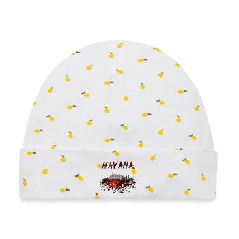 Havanna Skyline / Kuba Geschenk Stadt Karibik - Baby Premium Organic Mütze - Weiß/Zitronengelb - Vorne