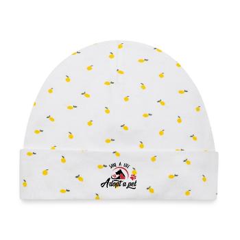 Tierschutz Tierrettung Save Animal Rights Geschenk - Baby Premium Organic Mütze - Weiß/Zitronengelb - Vorne