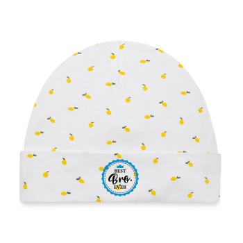 Bruder - Baby Premium Organic Mütze - Weiß/Zitronengelb - Vorne