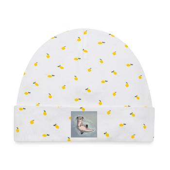Lisa Otter - Baby Premium Organic Mütze - Weiß/Zitronengelb - Vorne