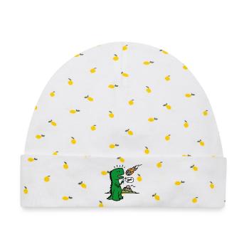 Rock paper scissors T-rex lustig Dinosaurier Komet - Baby Premium Organic Mütze - Weiß/Zitronengelb - Vorne