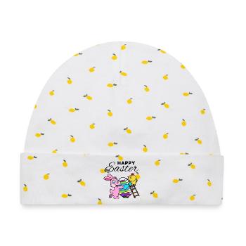 Frohe Ostern Osterfest Osterhase Osterküken Süß - Baby Premium Organic Mütze - Weiß/Zitronengelb - Vorne