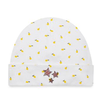 STAR. STAR. STERNE. PARTY. JAHRESTAG. WEIHNACHTEN - Baby Premium Organic Mütze - Weiß/Zitronengelb - Vorne