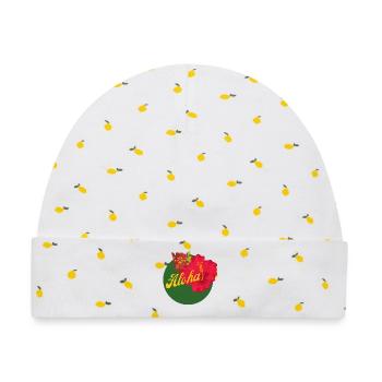 Aloha - Baby Premium Organic Mütze - Weiß/Zitronengelb - Vorne