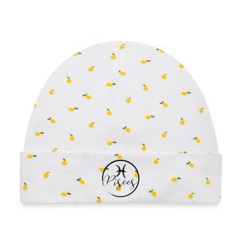 Horoscope Pisces - Baby Premium Organic Mütze - Weiß/Zitronengelb - Vorne