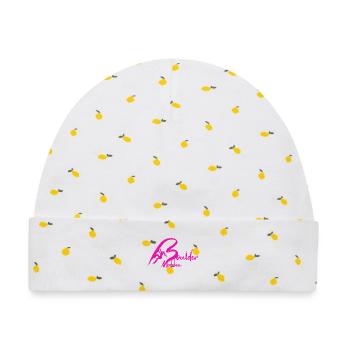 Boulder Mädchen Bouldern Pink Geschenk Boulderin - Baby Premium Organic Mütze - Weiß/Zitronengelb - Vorne