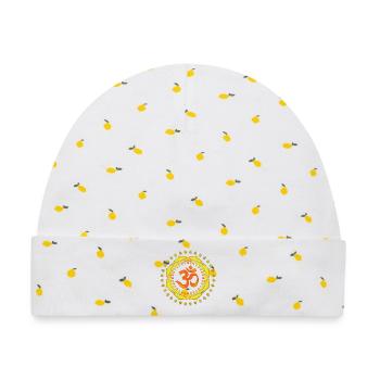 OM SYMBOL OM orange-yellow-green - Baby Premium Organic Mütze - Weiß/Zitronengelb - Vorne
