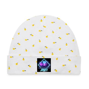 Gaming Area - Baby Premium Organic Mütze - Weiß/Zitronengelb - Vorne