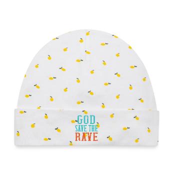 God save the Rave - Baby Premium Organic Mütze - Weiß/Zitronengelb - Vorne