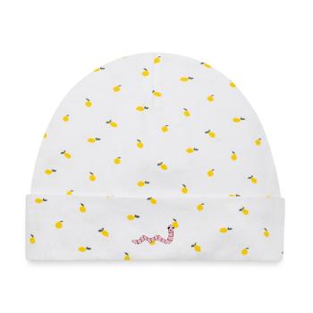 Regenwurm *** blanko - Baby Premium Organic Mütze - Weiß/Zitronengelb - Vorne