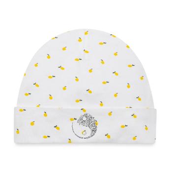 Yin Yang - Baby Premium Organic Mütze - Weiß/Zitronengelb - Vorne