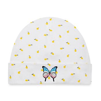 Trans Pride Schmetterling Transgender Pride - Baby Premium Organic Mütze - Weiß/Zitronengelb - Vorne