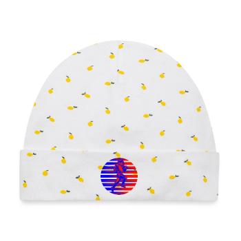 Retro Neon Quarterback - Baby Premium Organic Mütze - Weiß/Zitronengelb - Vorne