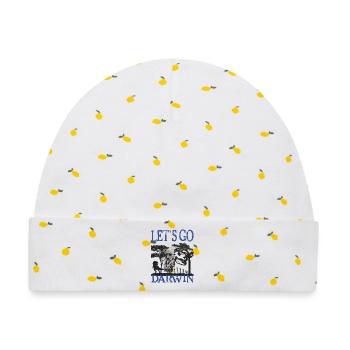 Charles Darwin Evolution textile Geschenkidee - Baby Premium Organic Mütze - Weiß/Zitronengelb - Vorne