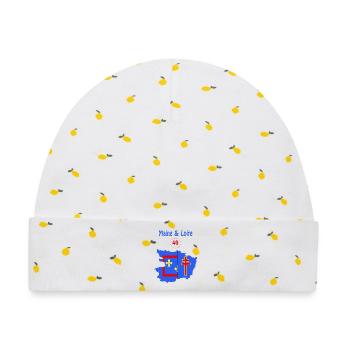 Maine & Loire - Baby Premium Organic Mütze - Weiß/Zitronengelb - Vorne