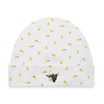 Guppy Anfängerfisch Aquarium Spaß - Baby Premium Organic Mütze - Weiß/Zitronengelb - Vorne