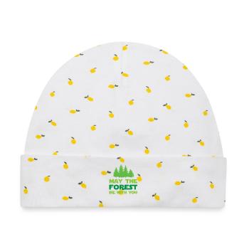 Möge der Wald mit dir sein - Baby Premium Organic Mütze - Weiß/Zitronengelb - Vorne