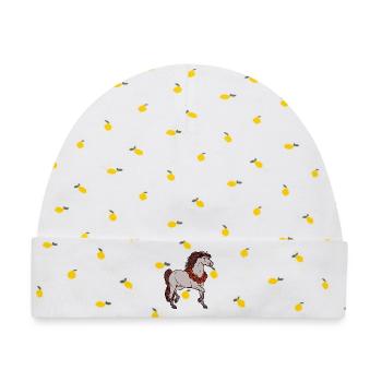 Cool Pferde Galopp Islandpferde Pferdefan - Baby Premium Organic Mütze - Weiß/Zitronengelb - Vorne