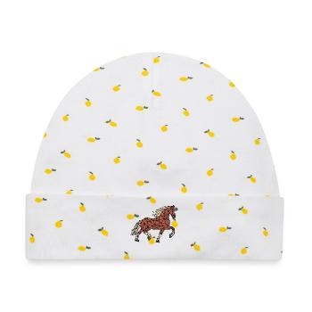 Cool Pferde Pferdenarr Reiten Islandpferde - Baby Premium Organic Mütze - Weiß/Zitronengelb - Vorne