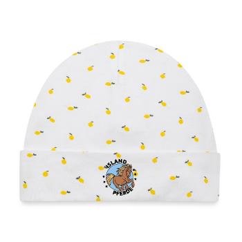 Stute Pferde Statement Islandpferde Pferdefan - Baby Premium Organic Mütze - Weiß/Zitronengelb - Vorne