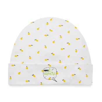 Erster Schultag Einschulung - Baby Premium Organic Mütze - Weiß/Zitronengelb - Vorne