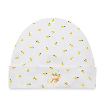 Dream On - Baby Premium Organic Mütze - Weiß/Zitronengelb - Vorne