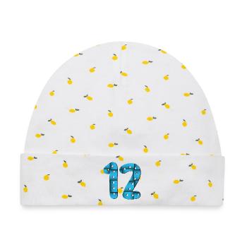 12. Geburtstag - Zahl 12 - ZWÖLF - ZWÖLFJÄHRIGER - Baby Premium Organic Mütze - Weiß/Zitronengelb - Vorne