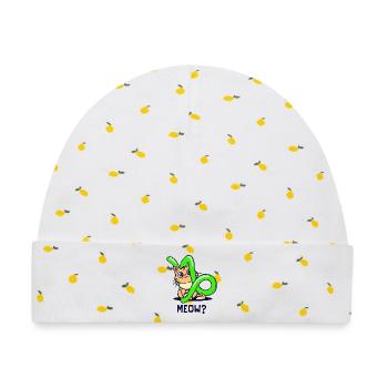 Aberglaube Horoskop Steinbock Tierkreiszeichen - Baby Premium Organic Mütze - Weiß/Zitronengelb - Vorne