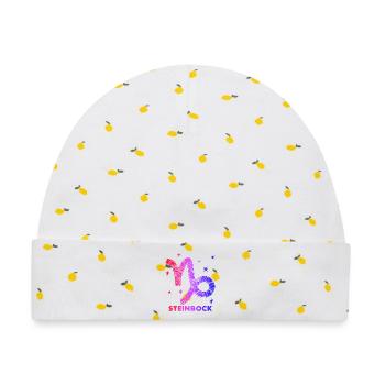 Sterne Sterndeutung Steinbock Horoskop Tierkreis - Baby Premium Organic Mütze - Weiß/Zitronengelb - Vorne