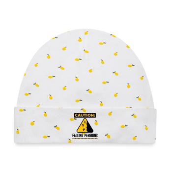 Pinguin Humorvoll Vögel Statement Seevogel - Baby Premium Organic Mütze - Weiß/Zitronengelb - Vorne