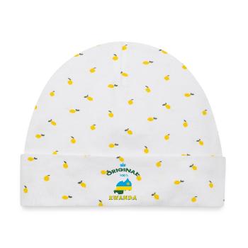 Ruanda Original 100% Flaggen Design - Baby Premium Organic Mütze - Weiß/Zitronengelb - Vorne