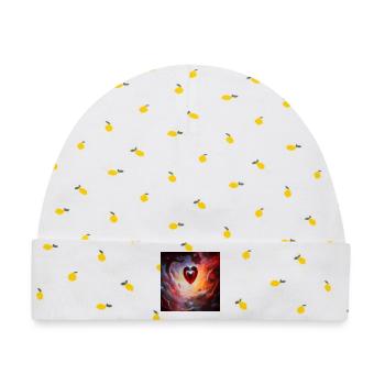 Das Herz des Universums - Baby Premium Organic Mütze - Weiß/Zitronengelb - Vorne