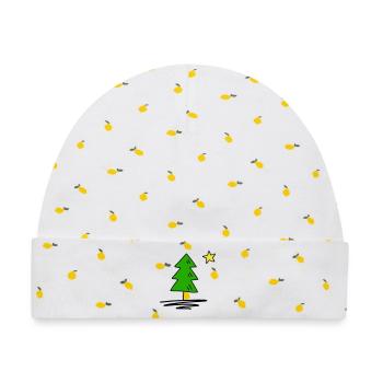 Tannenbaum - Baby Premium Organic Mütze - Weiß/Zitronengelb - Vorne