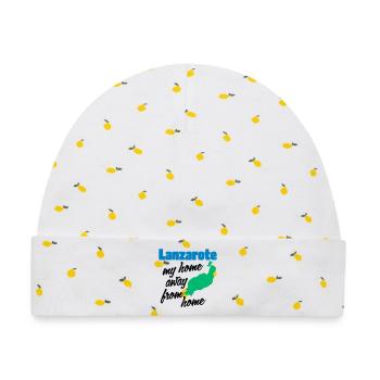 Lanzarote, mein zweites Zuhause - Baby Premium Organic Mütze - Weiß/Zitronengelb - Vorne