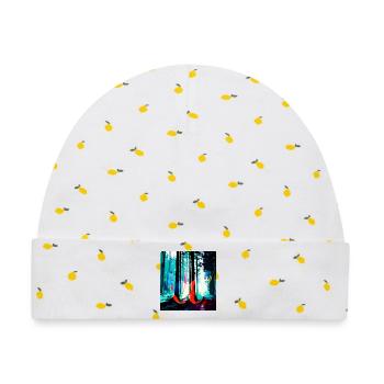 Neonwald Traumprint - Baby Premium Organic Mütze - Weiß/Zitronengelb - Vorne