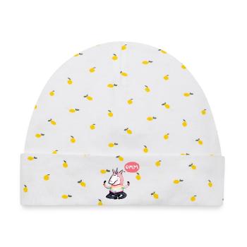 Yoga Einhorn omm - Baby Premium Organic Mütze - Weiß/Zitronengelb - Vorne